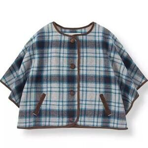 Janie and Jack Girl's Grey Plaid Riding Cape sz 6-12 months